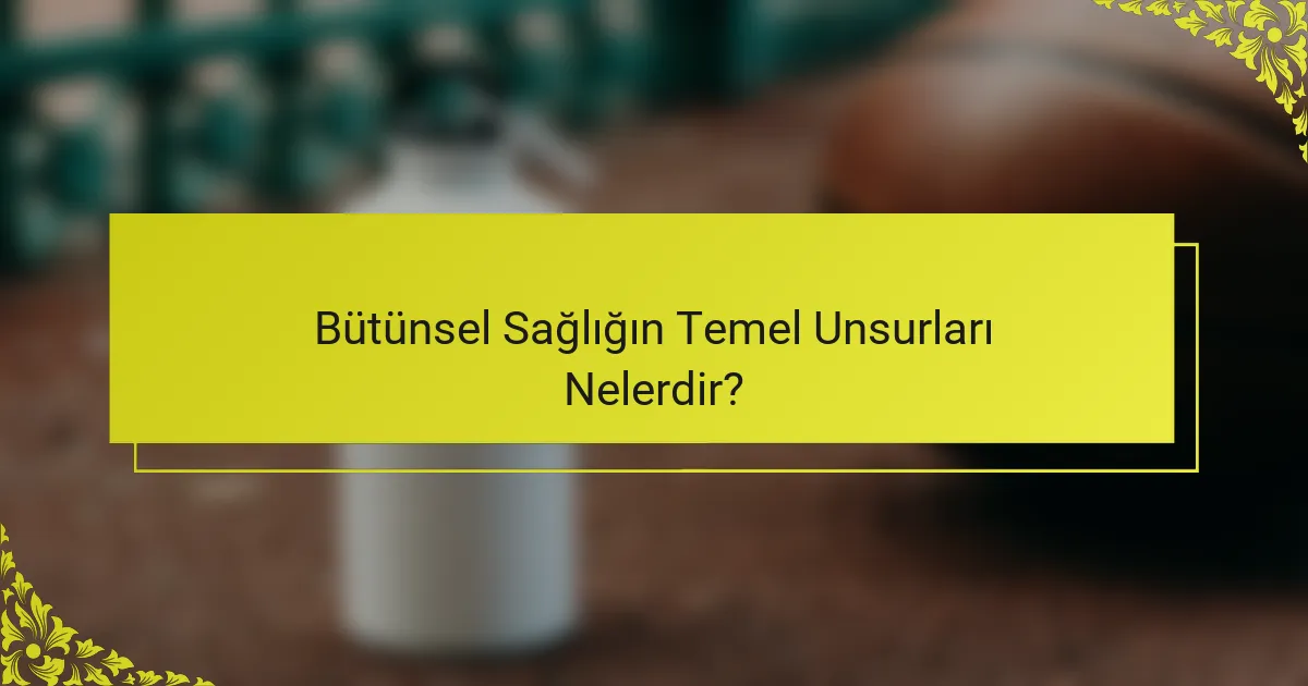 Bütünsel Sağlığın Temel Unsurları Nelerdir?