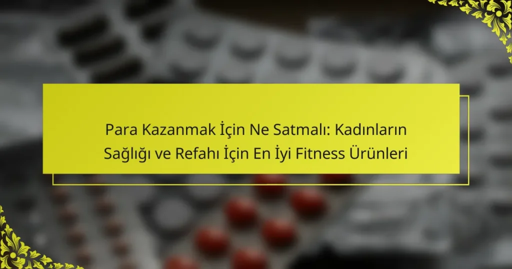Para Kazanmak İçin Ne Satmalı: Kadınların Sağlığı ve Refahı İçin En İyi Fitness Ürünleri