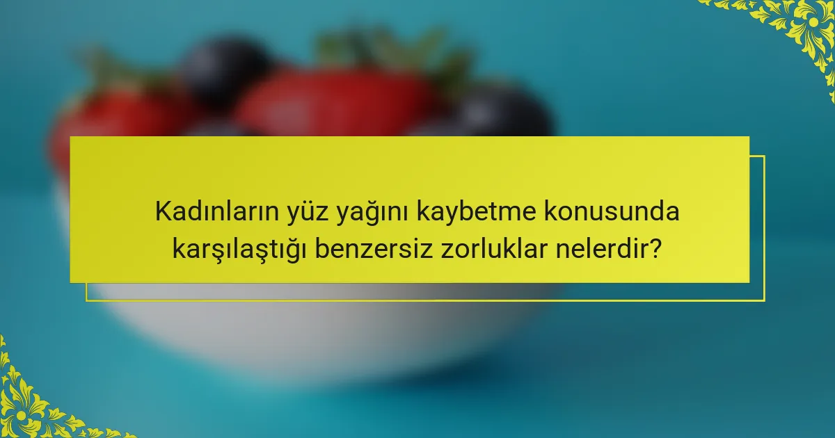 Kadınların yüz yağını kaybetme konusunda karşılaştığı benzersiz zorluklar nelerdir?