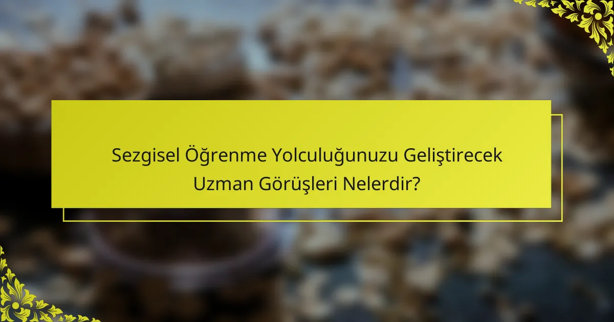 Sezgisel Öğrenme Yolculuğunuzu Geliştirecek Uzman Görüşleri Nelerdir?